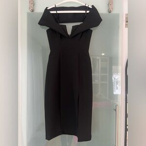 BCBGMaxAzria Marquise off the shoulder Black Dress size 0 NWT